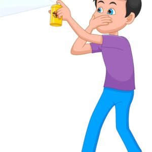 Cartoon-boy-spraying-insect-killer-mosquitoes